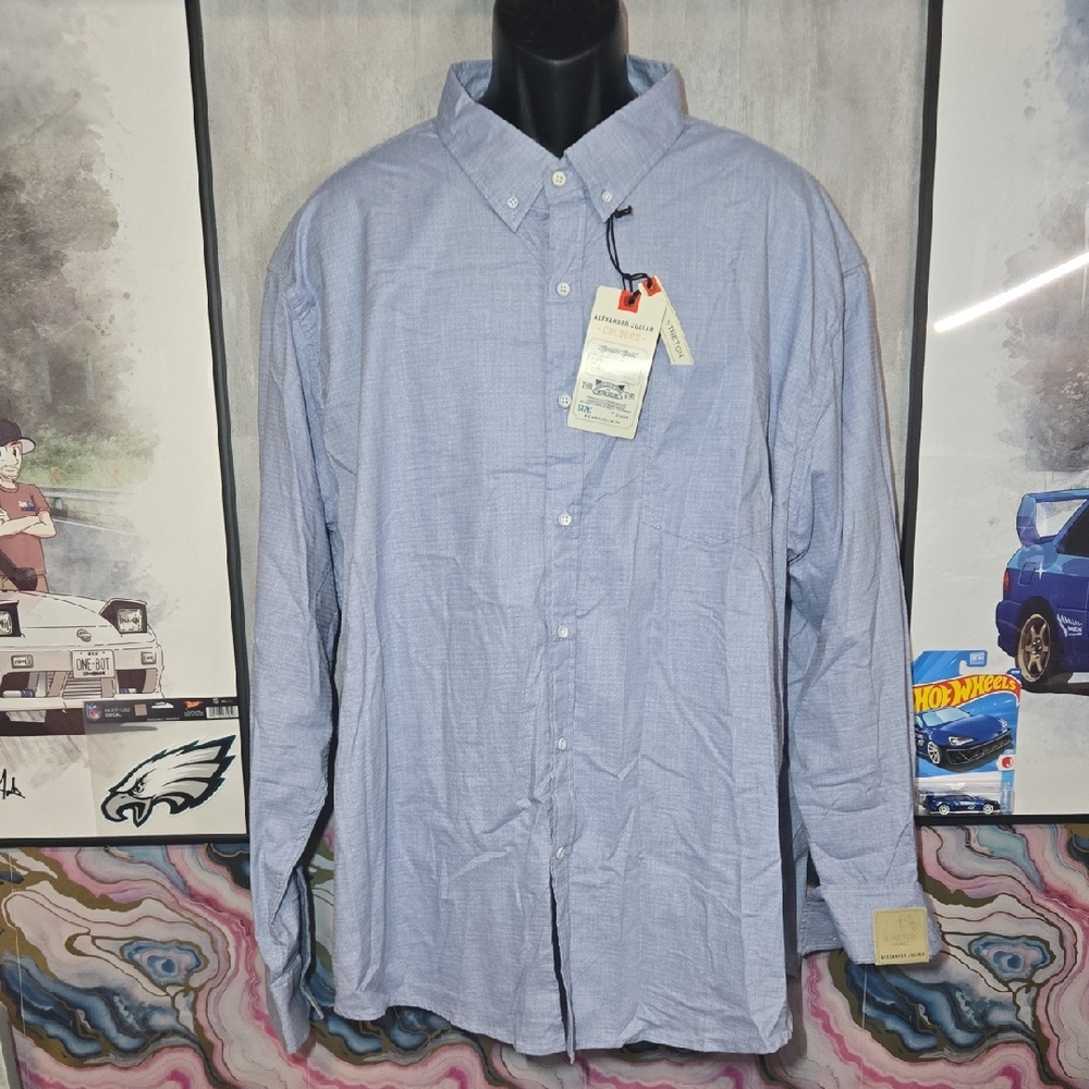 3XL Alexander Julian Sky Blue Men's Button-Down Shirt